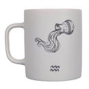 Tazza Zodiaco "acquario" Ø8x10 cm in Bone China VdE Tivoli 1996 Bianco