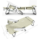 Spiaggina Pieghevole Sedia Spiaggia Alluminio con Borsa Termica e Spallacci Beig