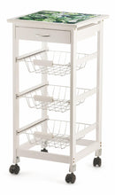 Carrello da Cucina Salvaspazio 37x37x76 cm 3 Ceste in Legno Soriani Cactus Bianco