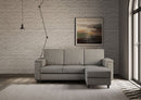 Divano 3 Posti con Pouf 208x155x85 cm Marrak in Tessuto Grigio
