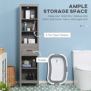 Mobile a Colonna per Bagno 42x30x170 cm in Truciolato Grigio
