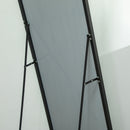 Specchio da Terra e Parete 50x2x161,5 cm in Metallo e Lega di Alluminio  Nero  