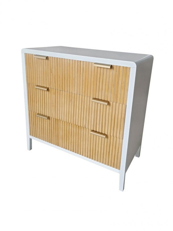 prezzo Cassettiera 3 Cassetti 80x40x82 cm Charley in Legno Bianco Nat