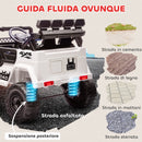 Macchina Fuoristrada per Bambini 99x66x68.5 cm con Fanali Clacson e Telecomando in PP e Metallo Bianco      