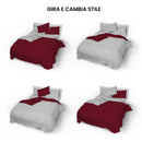 Copripiumino con Sacco e Federe Doubleface Bordeaux\/Grigio Chiaro Varie Misure