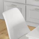 Set 4 Sedie Stile Nordico in Plastica con Cuscino in Finta Pelle 47x58x81 cm Bianco 