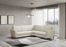 Divano Angolare 5 Posti 248x248x85 cm Yasel in Tessuto Latte