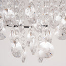 Lampadario Moderno a Gocce Ø40x33 cm E14 40W Paralume in Tessuto Argento