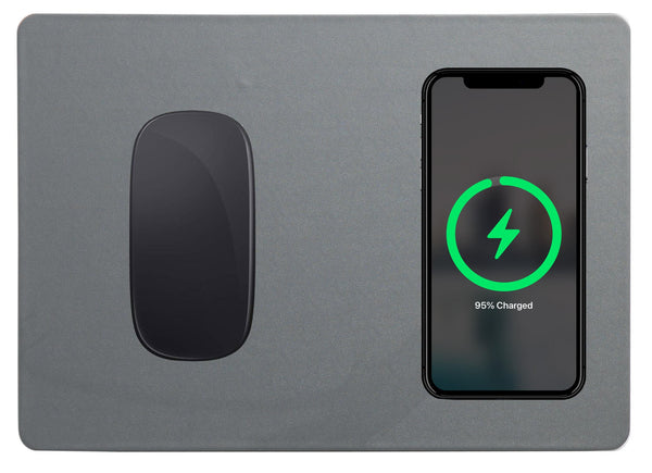 Mauspad 20,5x30,5x0,5 cm mit grauer kabelloser Ladestation prezzo