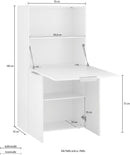 Armadio con Scrivania a Scomparsa 70x35x140 cm Dalia Bianco/Report Grigio  