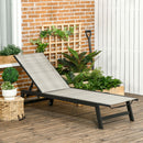 Lettino Prendisole da Giardino 162x60x90 cm in Rattan e Alluminio Nero e Grigio