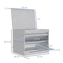 Mangiatoia per Galline 51x38x40,5 cm in Metallo Zincato e Acciaio Inossidabile Argento