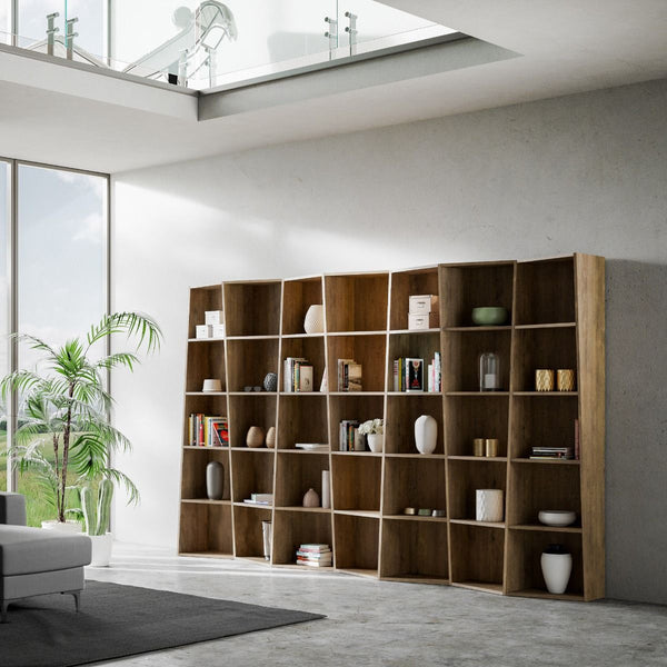 Libreria Moderna 7 Elementi 5 Ripiani Trek Noce acquista