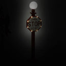 Lampione da Esterno in Metallo 28x18x109 cn con Scritta Stop Adani Rosso