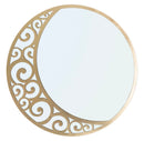 Specchio Luna Astratta Ø72x1 cm in Ferro e MDF Oro