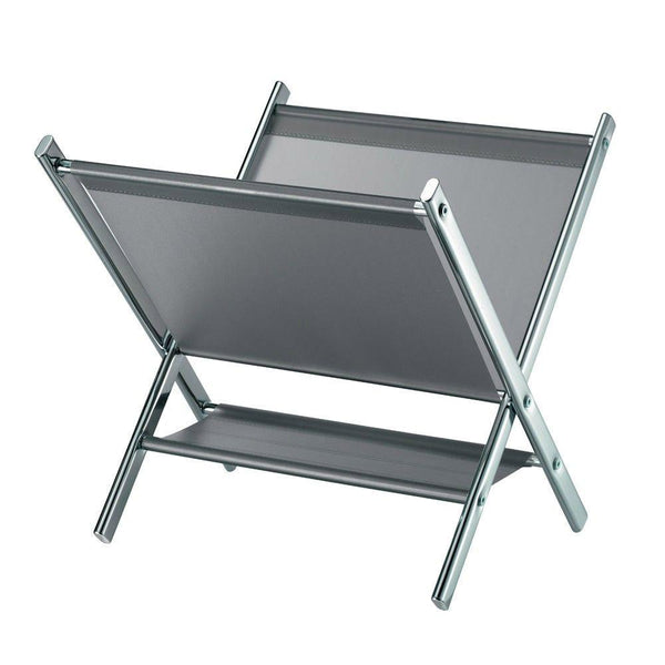 sconto Zeitschriftenständer Badezimmer Zeitungshalter Struktur aus verchromtem Metall und Testtuto 41,5 x 39 x 39,5 cm