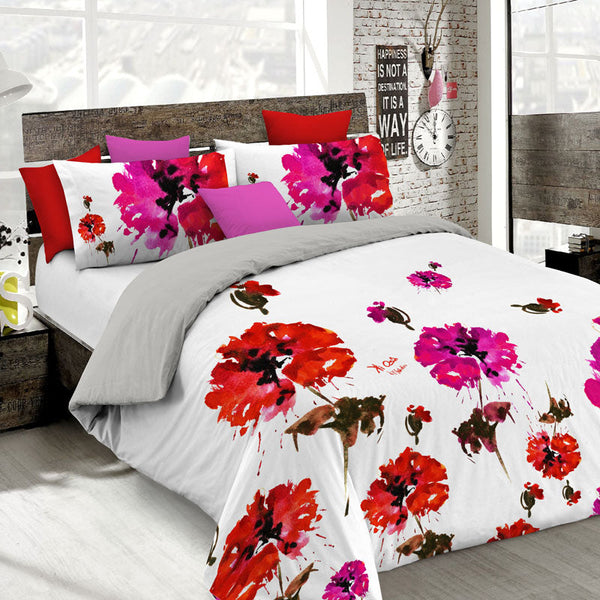 acquista Doppelbettbezug mit Aufdruck auf der Tasche und den Kissenbezügen Kio616