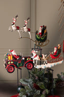 Statuina Babbo Natale con Auto 30 cm in Metallo