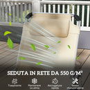Sdraio Pieghevole 60x165x76 cm con Poggiatesta e Schienale Regolabile in Alluminio Beige      