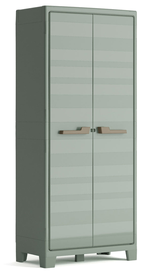 Gartenschrank 4 Böden 80 x 44 x 182 cm Keter Planet Outdoor Hoch Grau und Grün sconto