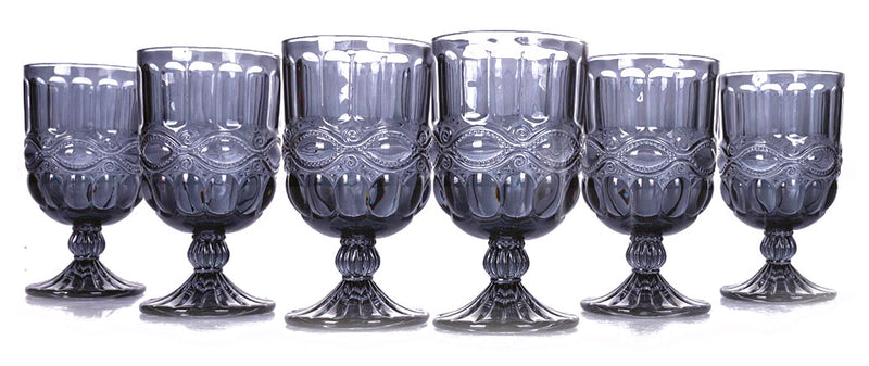 Set 6 Calici Nobilis in Vetro VdE Tivoli 1996 Grigio