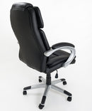 Sedia Poltrona Presidenziale da Ufficio in Similpelle Bozzini King Nero