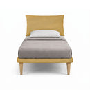 Letto Singolo con Rete Rivestita Microfibra Ocra Tessis Testata Soft Varie Misure