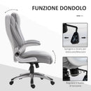 Sedia Poltrona Presidenziale da Ufficio 69,5x76x113-121 cm in Similpelle Grigia