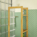 Mobile a Colonna con Specchio 6 Ripiani in Bambù 35x35x168 cm Colore Legno 