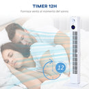 Ventilatore a Torre 45W a 3 Modalità e 3 Velocità con Timer da 12h 31.5x31.5x96 cm in ABS Bianco