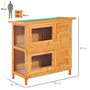 Gabbia per Conigli Conigliera da Esterno in Legno di Abete 90x45x90 cm 