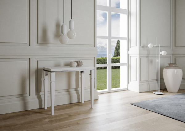 sconto Consolle Allungabile 90x45-90x80 cm in Nobilitato Bianco