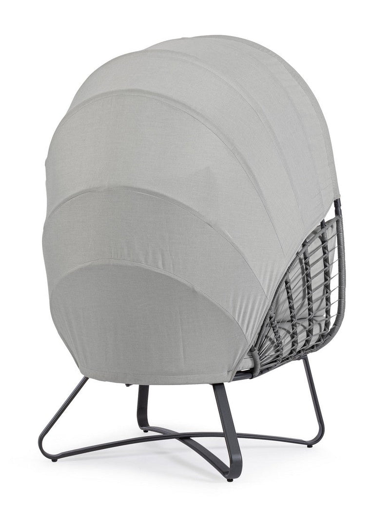 Poltrona con Cuscini da Giardino 100x90x152 cm in Acciaio Eldon Grigio Chiaro