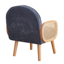 Poltroncina da Camera 66x81x84 cm Doris in Tessuto Blu Scuro