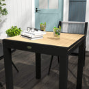 Tavolo da Giardino Allungabile per 4-6 Persone 81/162x80x75 cm in Alluminio con Piano a Doghe Giallo
