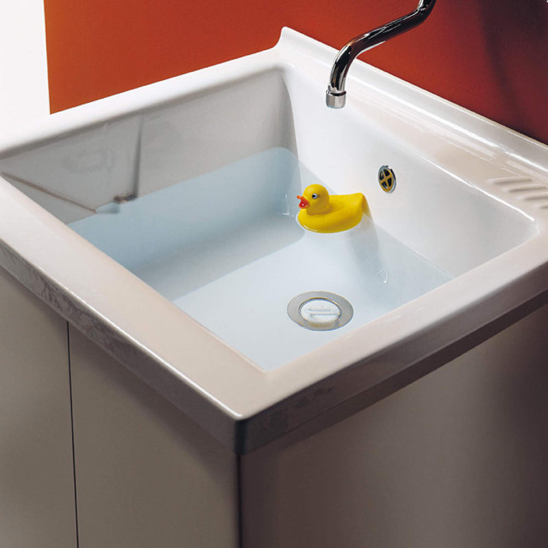 Mobile Lavatoio 63x60x87 cm 2 Ante Asse in Legno Montegrappa Acqua Edilla Bianco