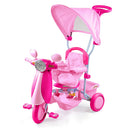 Triciclo a Spinta per Bambini con Pedali Vespino Rosa
