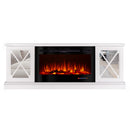 Camino Elettrico da Pavimento 68,5x182x30 cm Effetto Fiamma 1500W Sorento & Adeli