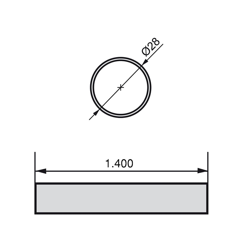Set 2 Bastoni Appendiabiti per Armadi Rotondi 140 cm in Alluminio Emuca Grigio Metallizzato