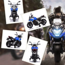 Moto Elettrica per Bambini 3-6 Anni Licenza Honda 12V Doppi Motori Rotelle Max 30 kg Blu      