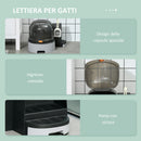 Lettiera per Gatti Chiusa con Coperchio Vassoio Estraibile e Paletta 52x60x42 cm Grigio Scuro  