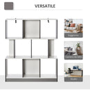 Mobile Libreria a 8 Ripiani 100x24x124 cm in Legno Grigio Carbone   