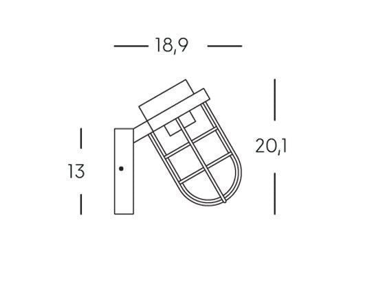 Applique in Basso da Esterno E27 in Alluminio Sovil Nero