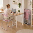 Set 4 Sedie Pieghevoli 47x48x75 cm in Acrilico Trasparenti Rosa      