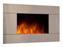 Camino Elettrico da Parete Effetto Fiamma 2000W CheminArte Acciaio Inox