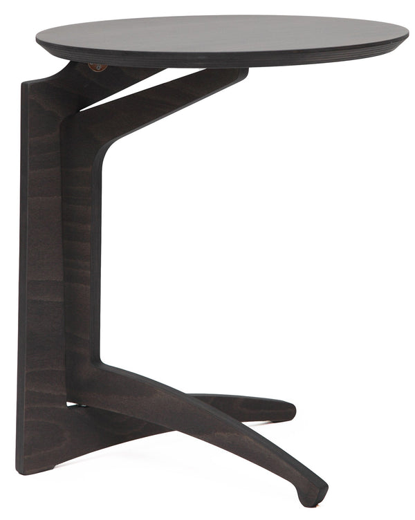 sconto Klappbarer Couchtisch Ø43x51 cm aus dunkelgrauem Holz