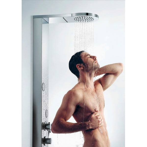 online Multifunktions-Duschsäule Hydromassage-Handbrause aus gebürstetem Stahl