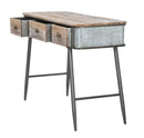 Console Bronxs 118x45,5x80,5 cm in Ferro e Legno di Abete Nero e Grigio