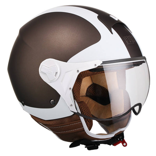 Demi-Jet Scooter Helm geformtes Visier CGM Positano 107V Matt Braun Verschiedene Größen online