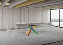 Tavolo Allungabile 160/264x90 cm Volantis Cashmere Gambe Multicolore 4/B      